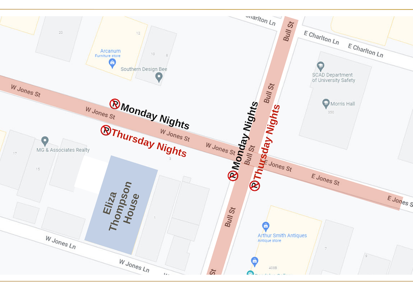 Eliza Thompson House Parking Map